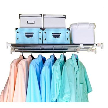 Imagem de Baoyouni Prateleira de armário de tensão, rack de armazenamento ajustável separador guarda-roupa divisor organizador haste para cozinha banheiro quarto, 23,62-39,37 polegadas