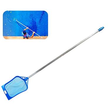 Imagem de Kit Peneira Plástica Cata Folhas Cabo Telescópico De Alumínio 3m Limpeza Piscina - Netuno