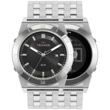 Imagem de Relógio Masculino Technos Curvas 1S13CS/1P 47mm Aço Prata