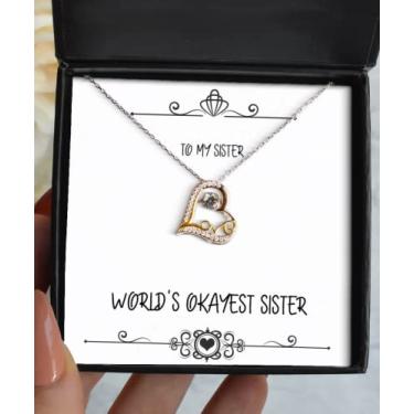 Imagem de SpreadPassion Presentes legais para irmã, irmã mais bonita do mundo, colar de dança de amor de Natal para irmã