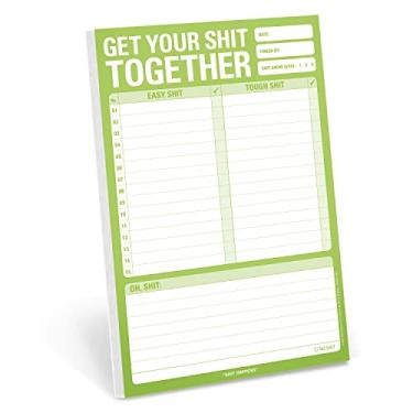 Imagem de Bloco de notas de 1 unidade Knock Knock Get Your Shit Together, bloco de notas e agenda diária, 15 x 23 cm (verde)