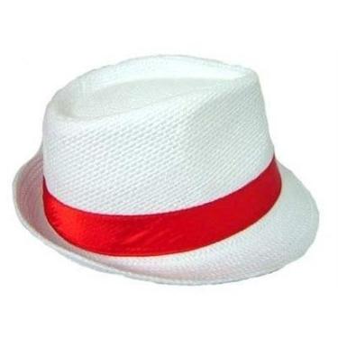 Imagem de Chapéu Panamá Branco Fita Vermelha Adulto