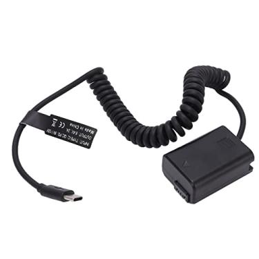 Imagem de Zyyini Bateria falsa FW50, porta de entrada tipo C, conjunto de bateria falsa, acoplador, adaptador de bateria falsa, para A6000 A6500 A9 A7 e outras câmeras digitais