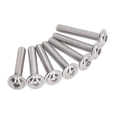 Imagem de Botões Cabeças Soquetes Parafusos, A2-70 Aço Inoxidável Superfície de rolamento mais larga Visual perfeito Parafusos de cabeça de botão flangeados para madeira(M6 * 35 MM)