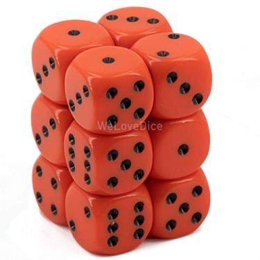 Imagem de Conjunto de dados DND - Chessex D&D Dice-16 mm opaco laranja e preto conjunto de dados poliédricos de plástico - Dungeons and Dragons Dice Inclui 12 dados – D6, vários (CHX25603)