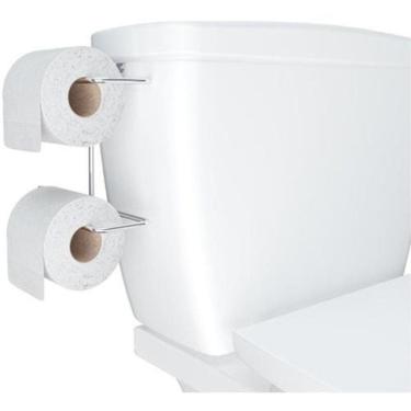Imagem de Suporte Duplo Porta Papel Higiênico Acoplar Caixa Descarga