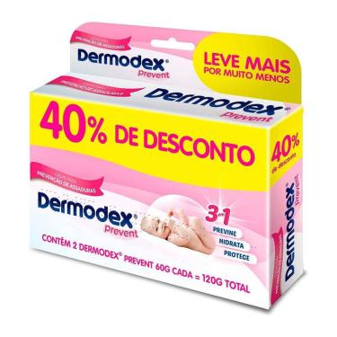 Imagem de Creme para Prevenção de Assaduras Dermodex Prevent 2 Unidades com 60g Cada