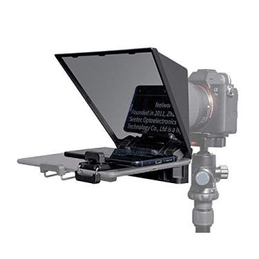 Imagem de FEELWORLD Teleprompters TP2 para iPad, smartphone, tablets, câmeras DSLR, aplicativo, compatível com iOS/Android, kit de teleprompter portátil com controle remoto e anéis adaptadores