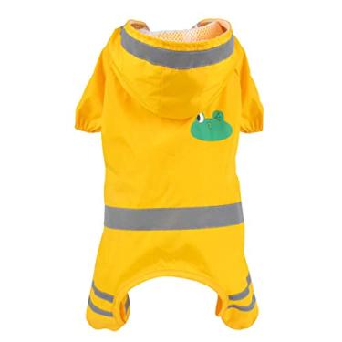 Imagem de Capa de chuva com capuz para cães Poncho de cachorro corpo inteiro Capa de chuva impermeável reflexiva capa de chuva para cães pequenos e médios roupas refletivas ajustáveis para animais de estimação