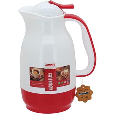 Imagem de Garrafa Térmica 1L Para Café e Chá de Plástico Vermelho 25cm