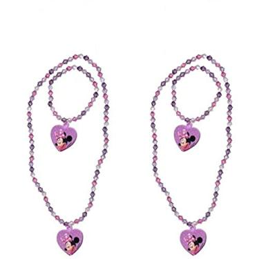 Imagem de Disney Minnie Bowtique Necklace and Bracelet Set of 2 (1 Pink Set + 1 Purple Set)