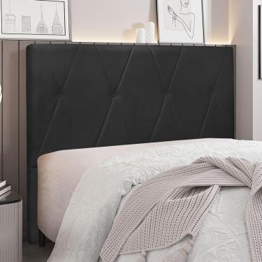 Imagem de Cabeceira Para Cama Box King Aquilla 195Cm Veludo Preto