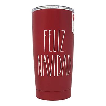 Imagem de Rae Dunn Copo de viagem de aço inoxidável isolado Natal/Hanukkah 500 ml (Feliz Navidad)