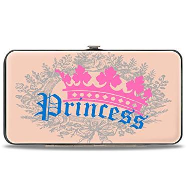 Imagem de Buckle-Down Carteira feminina Buckle-Down Hinge - Princesa Coroa Oval Rosa Bebê/Azul Bebê, Multicolorida, 7 x 4 EUA, Multicor, 7" x 4"