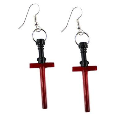 Imagem de LEGO Brincos de sabre de luz Star Wars Joias divertidas, Prata, Ágata