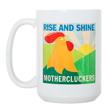 Imagem de Rise and Shine Mothercluckers – Caneca divertida para galo da manhã – Caneca de chá de café grande de 425 ml dupla face