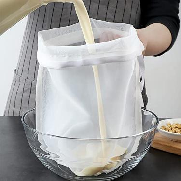Imagem de 4 peças coadores de malha fina tamanho grande para cozinha, 20 x 30 cm, 30 x 45 cm Pano de queijo para coar com alça, suco, iogurte, panos de queijo peneira a granel para cozinhar utensílios de cozinha para coar