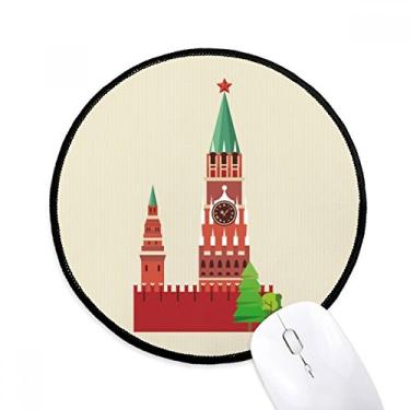 Imagem de DIYthinker Rússia Illustration National Symbol Landmark Mouse Pad Desktop Office Tapete redondo para computador