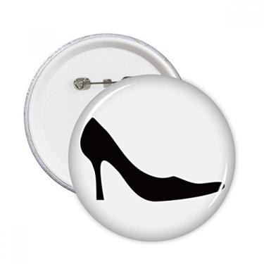 Imagem de Emblema feminino de salto alto padrão preto com pinos redondos para decoração 5 peças