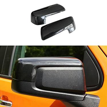 Imagem de TOTMOX Capa para espelho retrovisor lateral capa para espelho retrovisor com fibra de carbono/preto, 2019-2023 compatível com Chevrolet Silverado 1500 compatível com GMC Sierra 1500