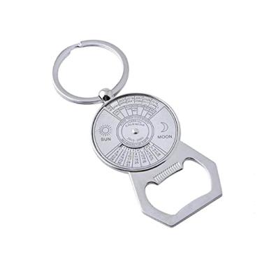Imagem de ARFUKA Abridor de garrafas chaveiro abridor de garrafa de cerveja de metal portátil chaveiro calendário perpétuo pingente novidade bebida refrigerante bebidas abridor de garrafa chaveiro de natal para homens e mulheres