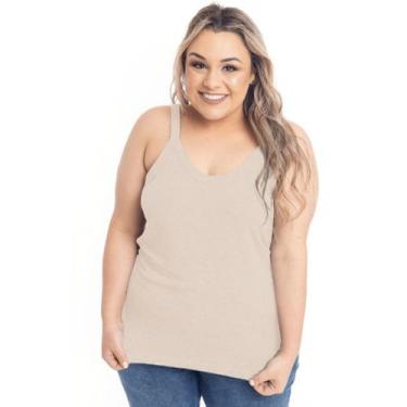 Imagem de Regata Plus Size Camisa Blusa Alcinha Atacado Feminina Verão - Vtm