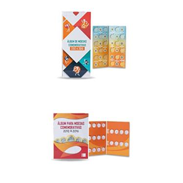 Imagem de 2 álbuns de moedas das olimpíadas 2012 a 2016