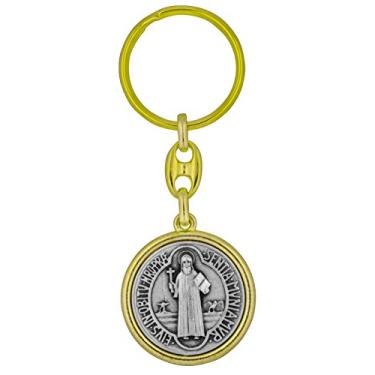 Imagem de Chaveiro Saint Benedict com acabamento dourado/cromadoVenerare Medium VI2813-14
