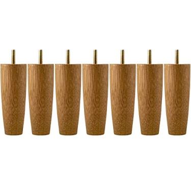 Imagem de Kit 7 Pés Para Móveis Cama Casal Pé Para Cama Box Em Madeira
