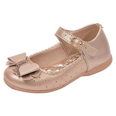 Imagem de Sapatilha Boneca Infantil Menina Laço Duplo Dourada