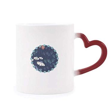 Imagem de Caneca em pó azul com tinta de planta sensível ao calor Caneca vermelha que muda de cor