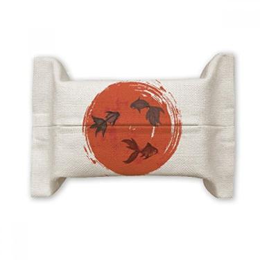 Imagem de Bolsa de linho de algodão com desenho de peixe-dourado vermelho japonês