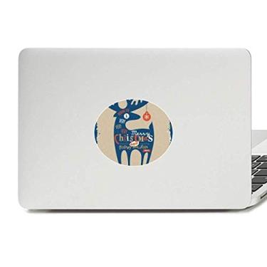 Imagem de Adesivo de notebook com emblema de vinil de cervo azul de Natal
