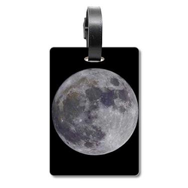 Imagem de Big Moon Dark Night Sky Bolsa de mala com etiqueta para cartão de bagagem