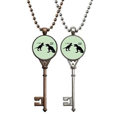 Imagem de OFFbb-USA T-Rex Braço Dinossauro Curto Art Déco, Presente Fashion Chaveiro Colar Pingente Joias Decoração Casal
