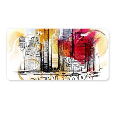 Imagem de DIYthinker Etiqueta de aço inoxidável para decoração de placa de licença dos Estados Unidos da Nova York City America