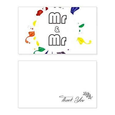 Imagem de LGBT Bandeira de arco-íris, cartão de agradecimento do Sr. & Sr