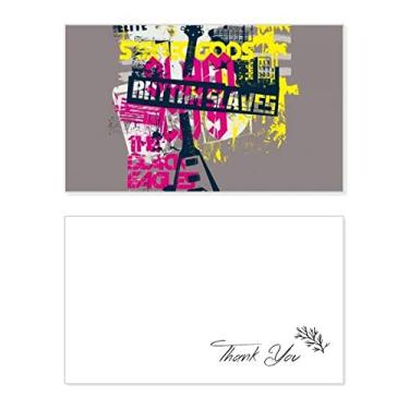 Imagem de Graffiti Street Culture Estampa de guitarra colorida Cartão de agradecimento Papel de aniversário Agradecimento Casamento