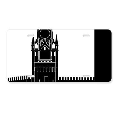Imagem de DIYthinker Rússia Moscow Kremlin Padrão Contorno Placa de licença Decoração Aço Inoxidável Automóvel Etiqueta