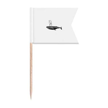 Imagem de Sinalizadores de palitos de fita de jato de água com baleia respiratória para placa de queijo de bolo de festa