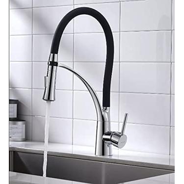 Imagem de Torneira Cozinha Gourmet Monocomado Misturador Lavatório Flexível Mesa K125 Luuk Young (Preto)