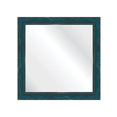 Imagem de Espelho Brilho Rococo Azul 31X31cm Kapos Azul