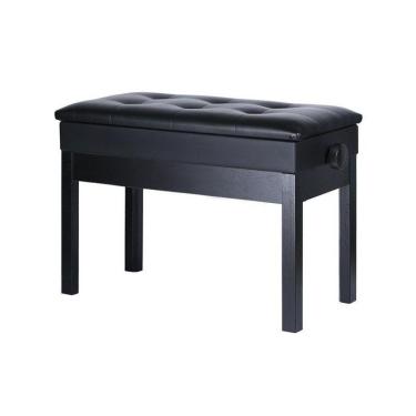 Imagem de Banqueta Preta,Banco Piano,C/Assento Duplo,Ajuste Altura,Baú