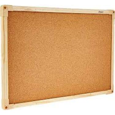 Imagem de Quadro De Avisos Cortiça Madeira Pinus Neo 90 X 60 Cm