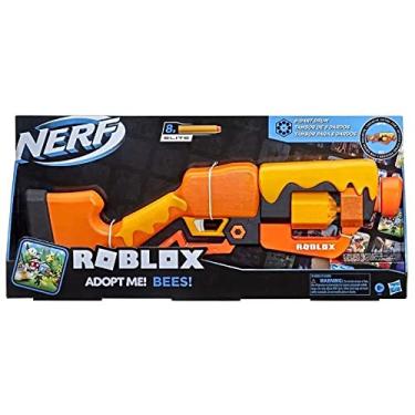 Imagem de NERF Lançador de Dardos Roblox Adopt Me : BEES Blaster, com Tambor Giratório - F2487 - Hasbro, Cor: Laranja e Amarelo