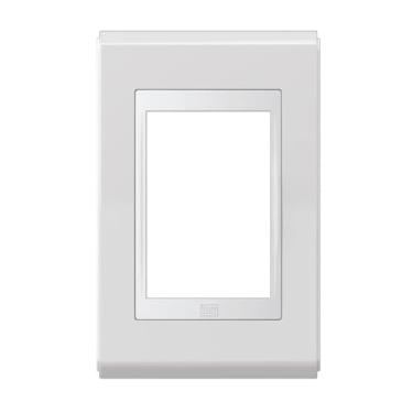 Imagem de Placa 4x2" para Interruptor ou Tomada, Refinatto Style 3 Posições BRANCO/BRANCO