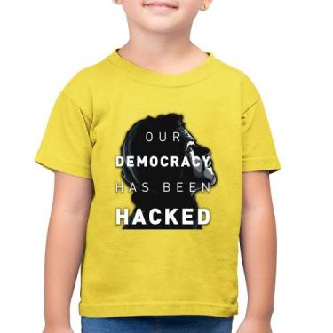 Imagem de Camiseta Algodão Infantil Our Democracy Has Been Hacked - Foca Na Moda