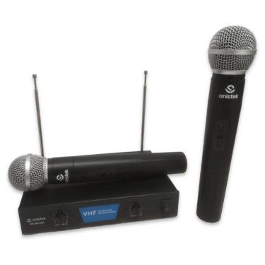 Imagem de Microfone Sem Fio Duplo Dinâmico Profissional Vhf