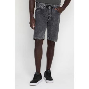 Imagem de Bermuda Masculina Jeans Slim Collection Com Cordão Polo Wear Preto-Masculino