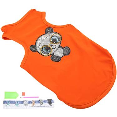 Imagem de Camiseta DIY para animais de estimação, macia e confortável vida útil mais longa moda cachorro DIY roupas para filhotes (laranja, M)